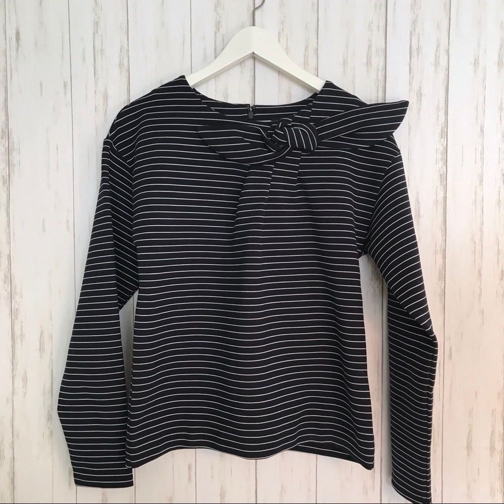 Banana republic striped bow neck sweater